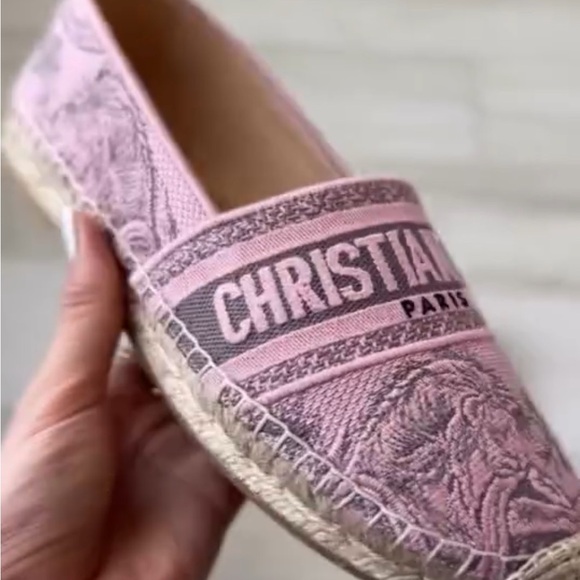 Dior Pink Embroidered Loafers - Picture 3 of 3